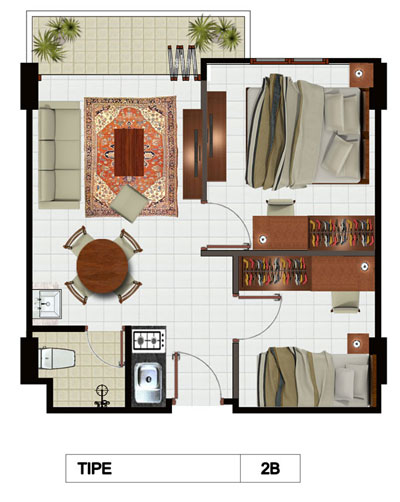 30 Contoh Desain Interior Apartemen 2 Bedroom - Desain Id