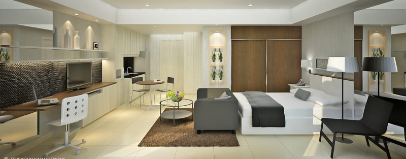 Inspirasi Desain Interior Apartemen Studio - Desain Id