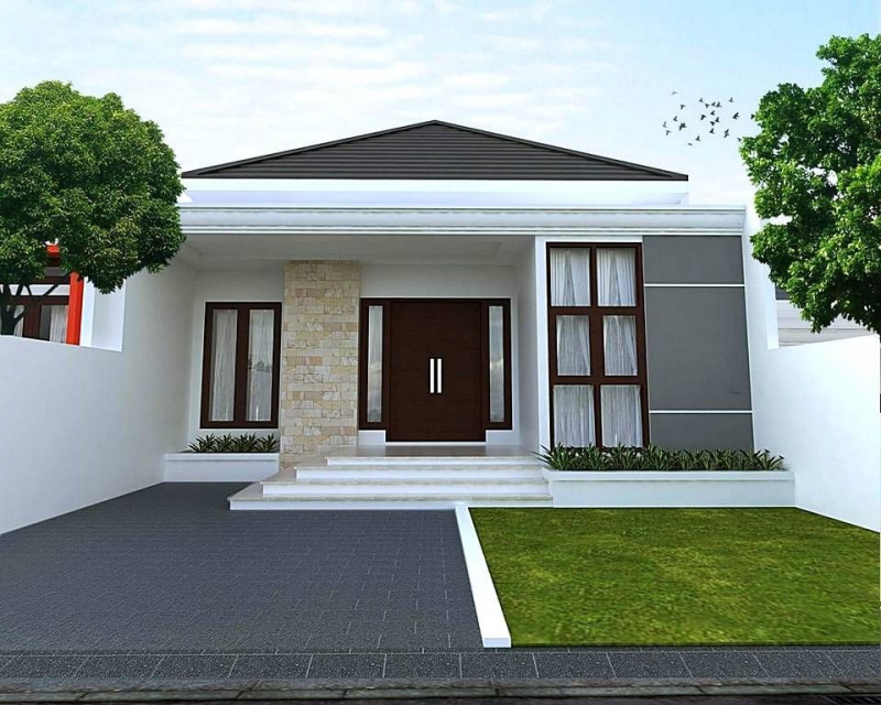 Desain Rumah 7x12 Konsep Natural - Desain id