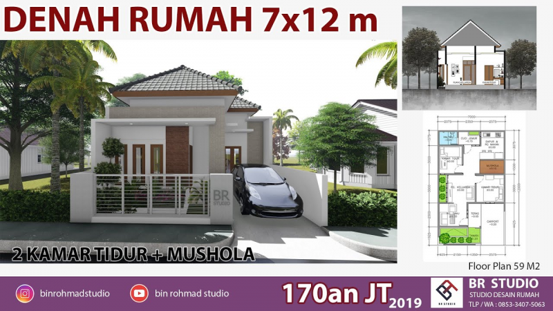 30 Ide Desain Rumah 7x12 Meter Terbaru - Desain id