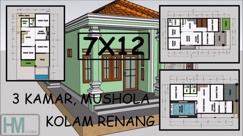 30 Ide Desain Rumah 7x12 Meter Terbaru Desain Id