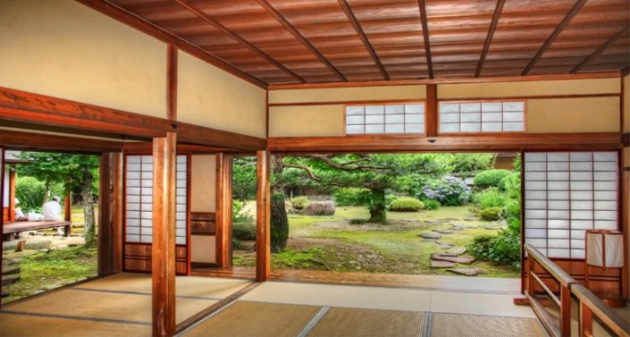 Desain Rumah Jepang Dengan Taman Kecil Ditengah Bangunan - Desain id