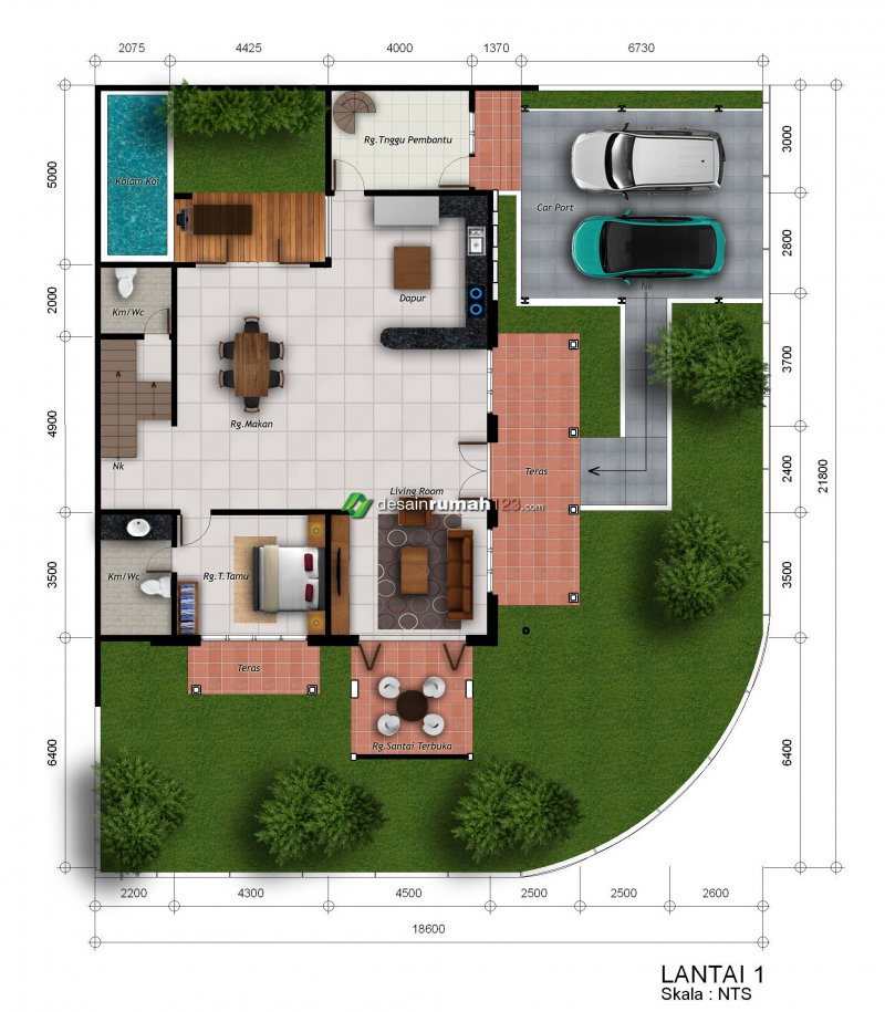 30 Desain Rumah Ukuran 10x12 1 Lantai Elegan dan Minimalis - Desain id